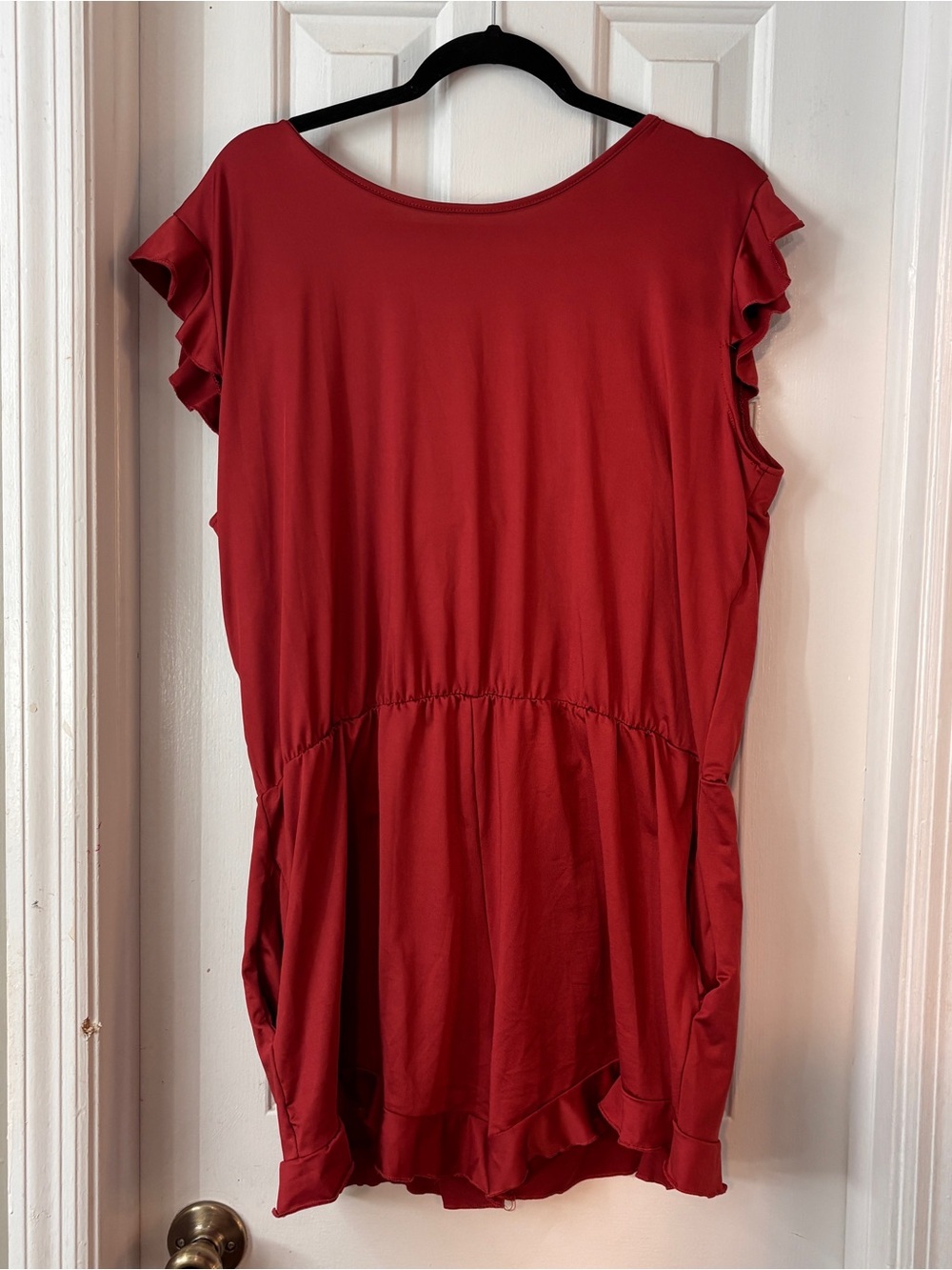 Rust Ruffled Romper - Picture 3 of 5